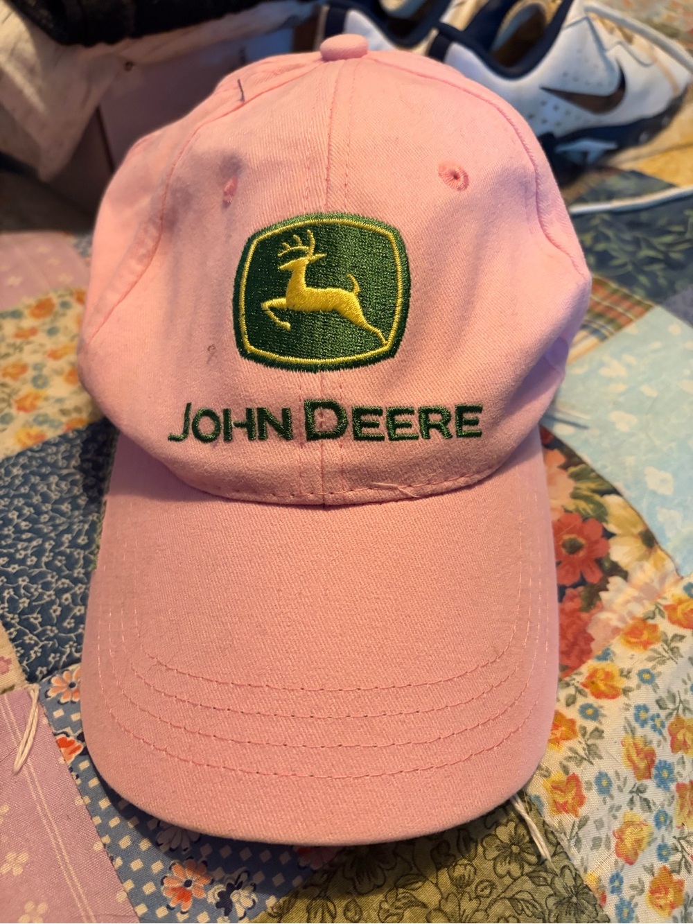 John Deere Pink Cap with Green & Yellow Logo